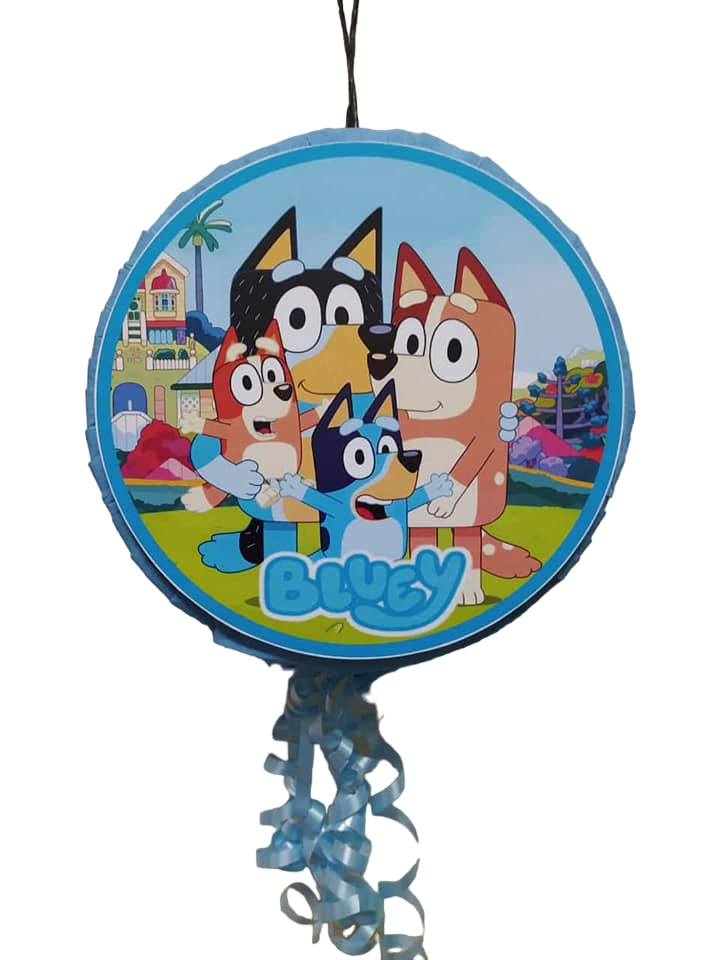 PIÑATA REDONDA BLUEY Y SU FAMILIA
