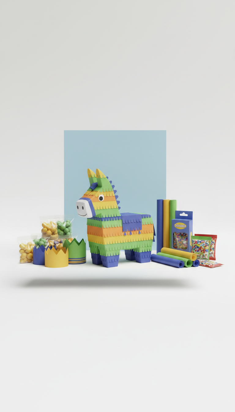 Piñata arcoíris pack temático
